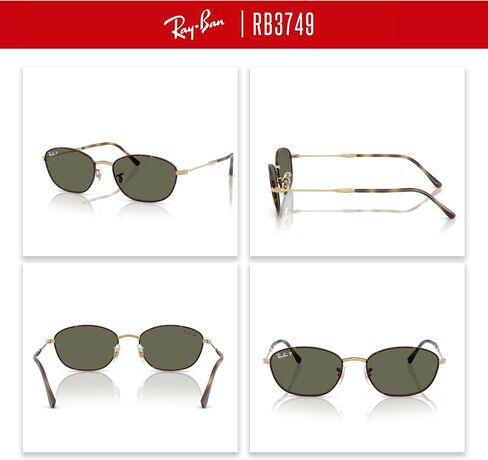 Ray-Ban RB3749 Oval Sunglasses for Women + BUNDLE WIth Designer iWear Complimentary Eyewear Kit in Saudi Arabia