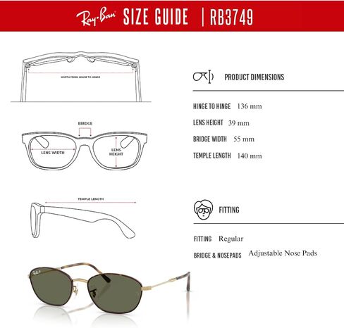 Ray-Ban RB3749 Oval Sunglasses for Women + BUNDLE WIth Designer iWear Complimentary Eyewear Kit in Saudi Arabia