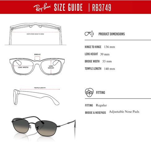 Ray-Ban RB3749 Oval Sunglasses for Women + BUNDLE WIth Designer iWear Complimentary Eyewear Kit in Saudi Arabia