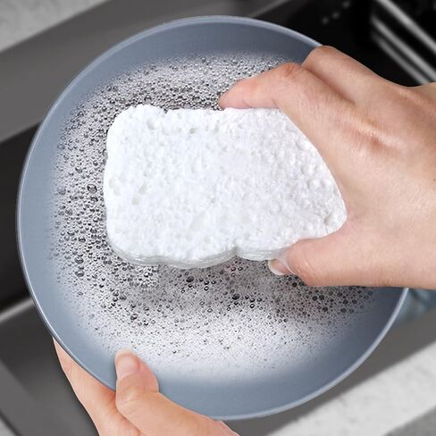 12pcs Premium Heavy-Duty Household Cleaning Sponges Scratch-Free, Multi-Purpose Dish Scrub Sponges Reusable for Home Kitchen Cookware Bathroom, Safe Healthy Scrubbing Sponges Durable in Saudi Arabia