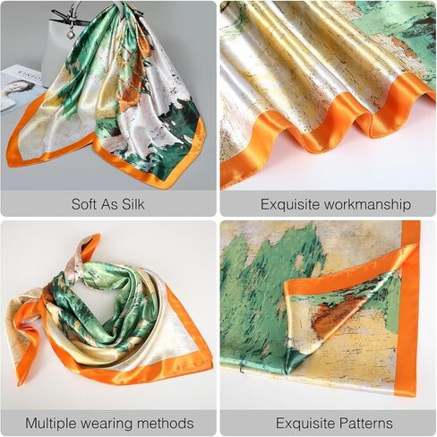 GERVAISE Women Pirate Accessories 35" Square Head Scarf Bandana Layered Gold Necklaces in Saudi Arabia