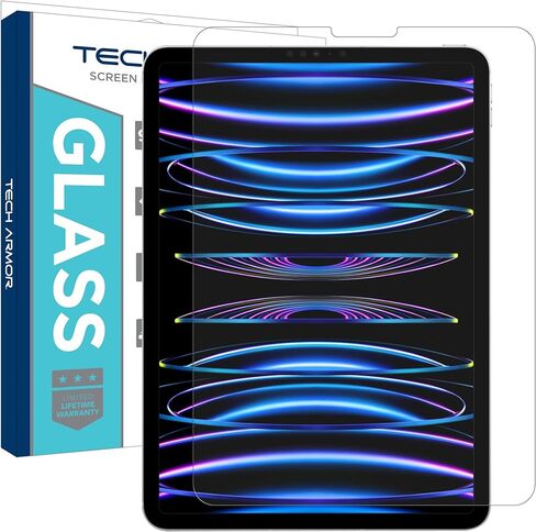 Tech Armor Screen Protector for iPad Pro 11 (2024) - Ballistic Tempered Glass, Apple Pencil Compatible, 9 H Hardness, Liquid Retina Display + Easy Installation Tray - 1 Pack in Saudi Arabia