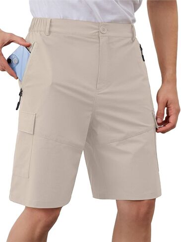 Men's Quick Dry Hiking Cargo Shorts Lightweight UPF 50+ Outdoor Climbing Work Shorts with Zipper Pockets S-2XL in Saudi Arabia