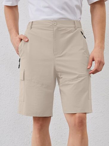Men's Quick Dry Hiking Cargo Shorts Lightweight UPF 50+ Outdoor Climbing Work Shorts with Zipper Pockets S-2XL in Saudi Arabia