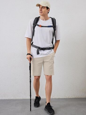 Men's Quick Dry Hiking Cargo Shorts Lightweight UPF 50+ Outdoor Climbing Work Shorts with Zipper Pockets S-2XL in Saudi Arabia