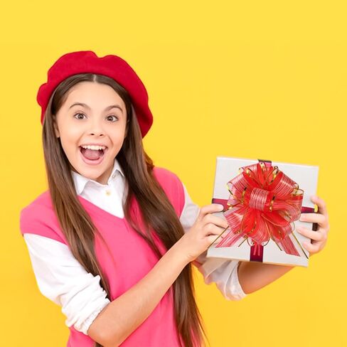 20 Pieces Pull Bow Gift Wrapping Pull Bow Ribbon Pull Bows for Christmas Wedding Baskets Valentine's Day Bows (Gold) in Kuwait