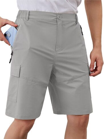 Men's Quick Dry Hiking Cargo Shorts Lightweight UPF 50+ Outdoor Climbing Work Shorts with Zipper Pockets S-2XL in Saudi Arabia