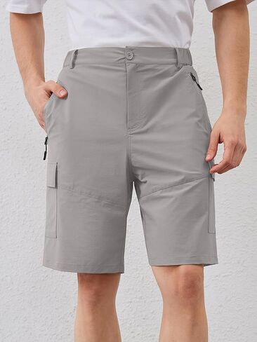 Men's Quick Dry Hiking Cargo Shorts Lightweight UPF 50+ Outdoor Climbing Work Shorts with Zipper Pockets S-2XL in Saudi Arabia