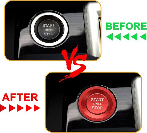 Tomall Aluminium Engine START STOP PUSH BUNTING RING متوافق مع LAND ROVER Discovery Sport 5 Range Rover Jaguar XJ XF XE F-Type F-Pace XJR XFR CAR INTORIORISIONS COLL in Kuwait