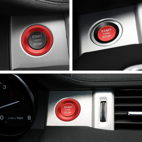 Tomall Aluminium Engine START STOP PUSH BUNTING RING متوافق مع LAND ROVER Discovery Sport 5 Range Rover Jaguar XJ XF XE F-Type F-Pace XJR XFR CAR INTORIORISIONS COLL in Kuwait