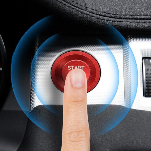 Tomall Aluminium Engine START STOP PUSH BUNTING RING متوافق مع LAND ROVER Discovery Sport 5 Range Rover Jaguar XJ XF XE F-Type F-Pace XJR XFR CAR INTORIORISIONS COLL in Kuwait