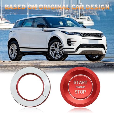 Tomall Aluminium Engine START STOP PUSH BUNTING RING متوافق مع LAND ROVER Discovery Sport 5 Range Rover Jaguar XJ XF XE F-Type F-Pace XJR XFR CAR INTORIORISIONS COLL in Kuwait