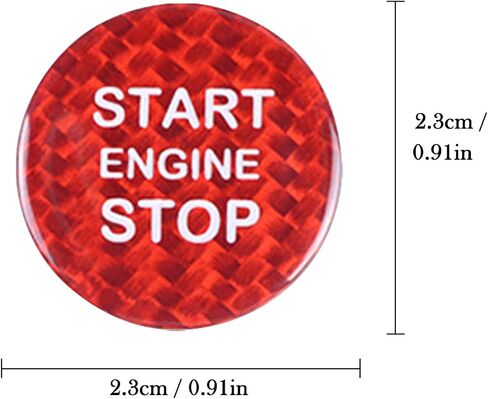 Compatible with Engine Start Stop Button Sticker Carbon Fiber Key Lgnition Cover Interior Button Trim for Alfa Romeo Giulia Stelvio (Red) in Kuwait