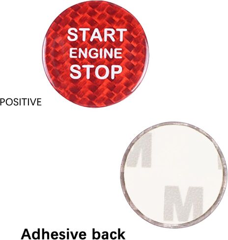 Compatible with Engine Start Stop Button Sticker Carbon Fiber Key Lgnition Cover Interior Button Trim for Alfa Romeo Giulia Stelvio (Red) in Kuwait