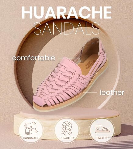 Sandals women Huarache Sandal Colorful Leather Mexican Style 3050 Flat in Kuwait