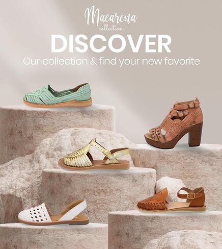 Macarena Collection Womens Shoes Leather Sandal Flat for Women | Huarache Handmade Mexican Sandals | Comfortable & Stylish Womens Sandals 3050 in Saudi Arabia