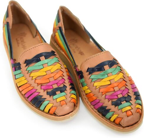 Macarena Collection Womens Shoes Leather Sandal Flat for Women | Huarache Handmade Mexican Sandals | Comfortable & Stylish Womens Sandals 3050 in Saudi Arabia