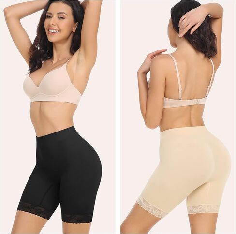 SIMIYA Women's Slip Shorts for Under Dresses, Anti-Chafing Boyshorts Panties Seamless Stretch Lace Underwear in Saudi Arabia