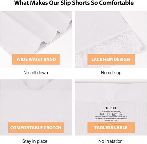 SIMIYA Women's Slip Shorts for Under Dresses, Anti-Chafing Boyshorts Panties Seamless Stretch Lace Underwear in Saudi Arabia