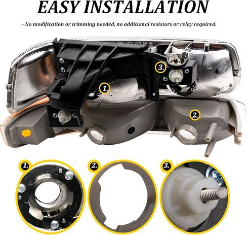 المصابيح الأمامية في Chrome Housing Plaction for 99-02 Chevy Silverado 00-06 Suburban Tahoe ، Amber Side Clear Lens in Saudi Arabia