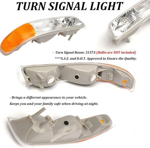 المصابيح الأمامية في Chrome Housing Plaction for 99-02 Chevy Silverado 00-06 Suburban Tahoe ، Amber Side Clear Lens in Saudi Arabia