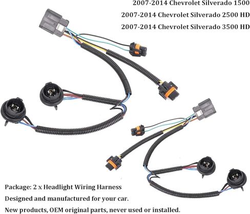 Headlights Tail Lights Combo Compatible with Chevy Silverado 1500 2007 2008 2009 2010 2011 2012 2013 Chevrolet 2500 3500 HD 2500HD 3500HD Replacement Headlight Rear Brake Lamp Assembly, Black in Kuwait