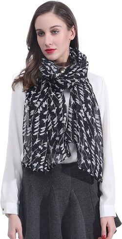 Bird Print Women's Scarf Shawl Wrap Lightweight in Saudi Arabia