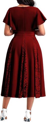 Women’s Summer V Neck Maxi Dresses Casual Short Sleeve Long Party Dress in Kuwait