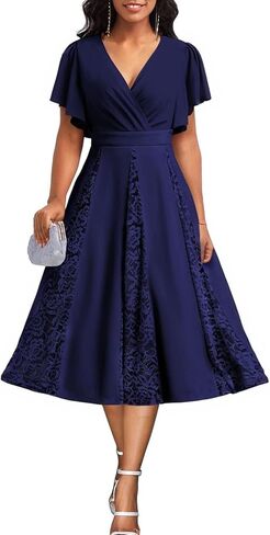 Women’s Summer V Neck Maxi Dresses Casual Short Sleeve Long Party Dress in Kuwait
