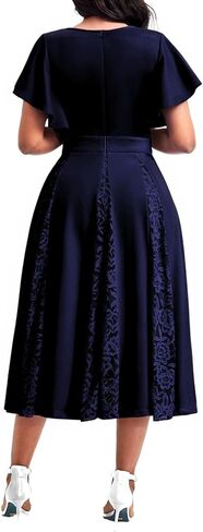 Women’s Summer V Neck Maxi Dresses Casual Short Sleeve Long Party Dress in Kuwait