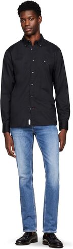Tommy Hilfiger Long Sleeve Poplin Regular Fit, Men's Button Down Shirts, Also Available in Big and Tall in Saudi Arabia