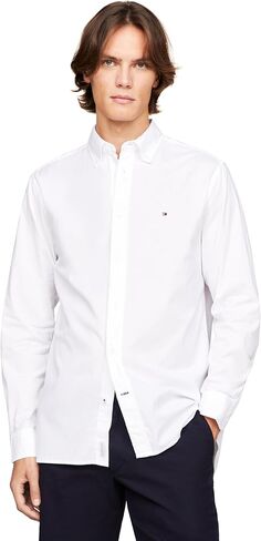 Tommy Hilfiger Long Sleeve Poplin Regular Fit, Men's Button Down Shirts, Also Available in Big and Tall in Saudi Arabia