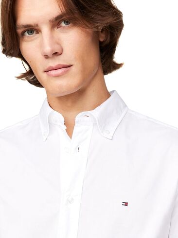 Tommy Hilfiger Long Sleeve Poplin Regular Fit, Men's Button Down Shirts, Also Available in Big and Tall in Saudi Arabia