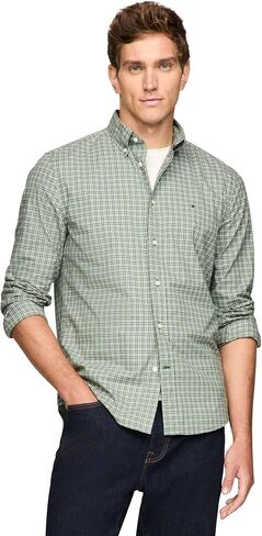 Tommy Hilfiger Long Sleeve Poplin Regular Fit, Men's Button Down Shirts, Also Available in Big and Tall in Saudi Arabia