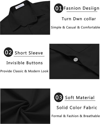 Arshiner Boys Short Sleeve Dress Dress Button Told Button أسفل القمصان الصيفية القميص الرسمي الرسمي مع الجيب in Saudi Arabia