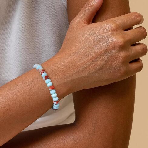Jinxiuge Elastic Stone Beaded Bracelet for Women Handmade Beach Boho Beads Ankle Bracelet Jewelry for Birthday Party Gift for Her in Kuwait