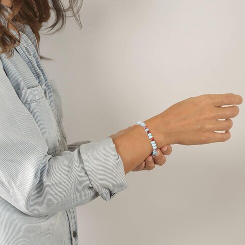 Jinxiuge Elastic Stone Beaded Bracelet for Women Handmade Beach Boho Beads Ankle Bracelet Jewelry for Birthday Party Gift for Her in Kuwait