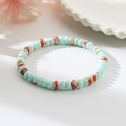 Jinxiuge Elastic Stone Beaded Bracelet for Women Handmade Beach Boho Beads Ankle Bracelet Jewelry for Birthday Party Gift for Her in Kuwait