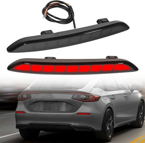 Fog Lights Assembly DRL for 2022 2023 2024 Honda Civic 11th Gen Hatchback Turn Signals Lights for 11th gen Civic Sedan Front Fog Lights assembly (2022Civic-DRL-With Sensor Hole) in Saudi Arabia