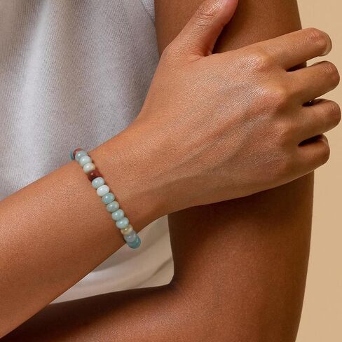Jinxiuge Elastic Stone Beaded Bracelet for Women Handmade Beach Boho Beads Ankle Bracelet Jewelry for Birthday Party Gift for Her in Kuwait