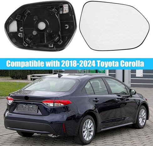 Passenger Side Heated Mirror Glass Replacement for 2020-2024 Toyota Corolla, 2018-2024 Camry, 2016-2022 Prius 8790733080 in Kuwait