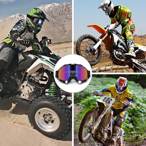 نظارات الدراجات النارية 2 حزمة ATV الدراجة الترابية الدراجة موتوكروس إكسسوارات الرجال والنساء نظارات التزلج مع قناع باندانا تنفس الرقبة in Kuwait