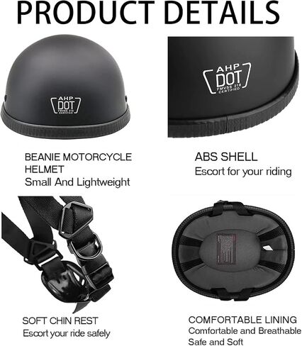 Retro Style Motorcycle Half Helmet - Classic Design Half Motorcycle Helmet, DOT Certified in Kuwait