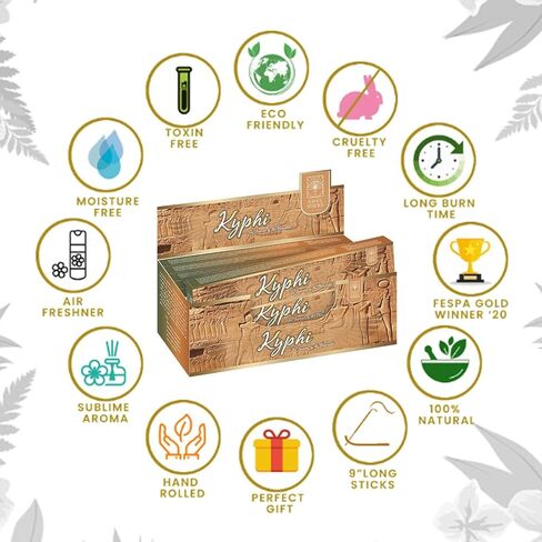 SOUL STICKS Handmade Incense Sticks Mystic Spirit Blends 180 Gram 12 Pack Box | 100% Natural Masala Incense Organic Home Fragrance Agarbatti (Kyphi) in Saudi Arabia