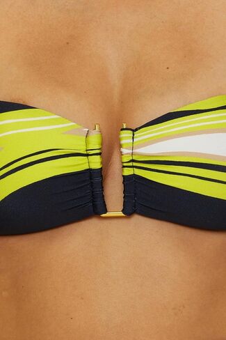 Trina Turk Women's Serena Bandeau Bikini Top, Adjustable, Tie Back, Swimwear Separates in Saudi Arabia