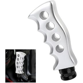 Pack-1 Car Gear Lever Shift Knob, 1.96" x 4.72" Easy-Grip Knife Handle Modified Interior Accessory, Shift Lever Kit with Mounting Adapter, Universal for Manual Transmission Car (Silver)