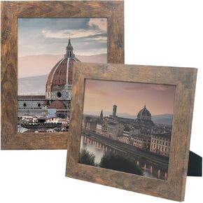 Golden State Art, 5x7 Picture Frame - Country Wood Grain Style - Tabletop Display, Back Hangers for Wall Display - Great for Photos, Gift, Pictures, Wedding, Portraits (2 Pack, White)
