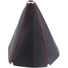 MACHSWON Universal Car Gear Shift Knob Boot Leather Shift Knob Boot Gear Head -proof Cover with Red Seam Car Styling Accessory