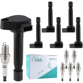 6PCS UF242 Ignition Coil Pack 4503 Spark Plug For Acura CL 2001-2003,MDX 2001-2009,RL 2001-2011,TL1999-2008,for Honda Accord 2000-2007,Odyssey 1999-2010,Pilot 2003-2008,Ridgeline 3.0L 3.2L 3.5L 3.7L