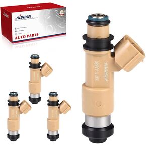4PCS Fuel Injectors 12 Holes Compatible with Subaru Impreza 2005 2006 2007 2008 2009 2010 2011, Forester 2005-2010, Saab 9-2X 2005 2006 2.5L Replace# 16611AA680